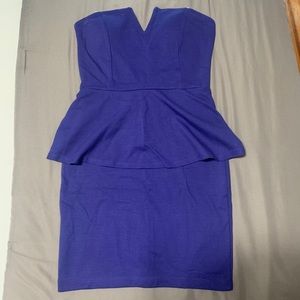 Lulus Strapless Peplum Bodycon dress